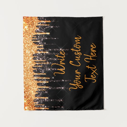 ハローウィンパーティギフトオレンジ色のブラックフォトブースプロップ タペストリー (正面)