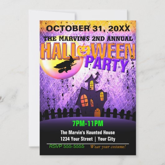 ハローウィンパーティクラブプロモフライヤーグランジ招待状 招待状 (正面)