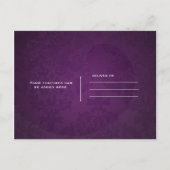 ハローウィンパーティグラムウィッチインブラックグリーンパープル インビテーションポストカード (裏面)