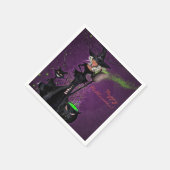 ハローウィンパーティグラムウィッチインブラックグリーンパープル スタンダードカクテルナプキン (角)