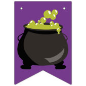 ハローウィンパーティグリーンパープルイエローブラックウィッチ バンティングフラッグ (第1の旗)