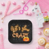 ハローウィンパーティグローサイン(Jack-o-Lantern付) ペーパープレート (パーティー)