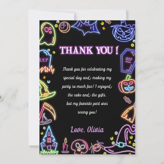 ハローウィンパーティグローダークサンキューカード サンキューカード (正面)