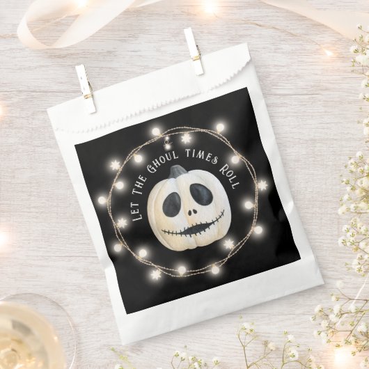 ハローウィンパーティゴシックカボチャ顔 フェイバーバッグ (クリップ留めされた状態)