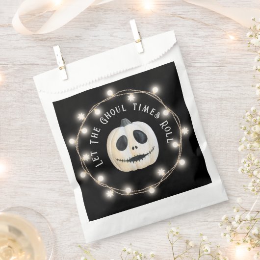 ハローウィンパーティゴシックカボチャ顔 フェイバーバッグ (クリップ留めされた状態)