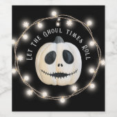 ハローウィンパーティゴシックカボチャ顔 ワインラベル (シングルラベル)