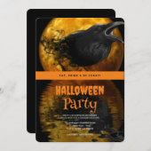 ハローウィンパーティゴシッククロウ 招待状 (正面/裏面)