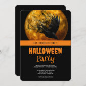 ハローウィンパーティゴシッククロウ 招待状 (正面/裏面)