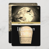 ハローウィンパーティゴシックファンタジームーン 招待状 (正面/裏面)