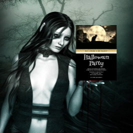ハローウィンパーティゴシックファンタジームーン 招待状