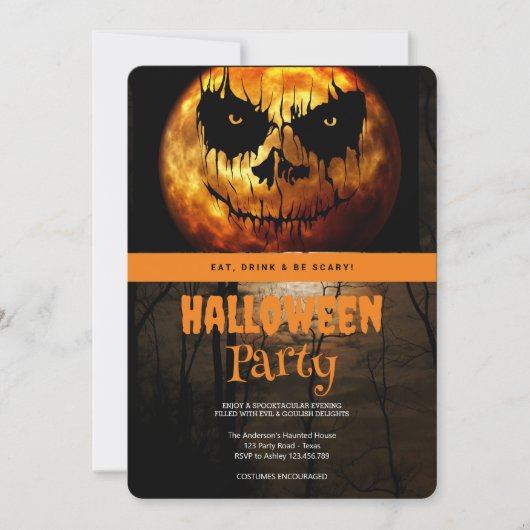 ハローウィンパーティゴシック暗黒月 招待状 (正面)