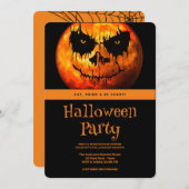 ハローウィンパーティゴシック様式のダーク不気味な月 招待状 (正面/裏面)