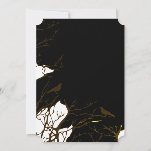 ハローウィンパーティゴシック様式の月 招待状 (裏面)