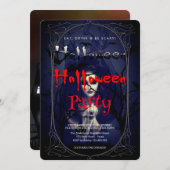 ハローウィンパーティゴシック様式の魔女とハ幽霊のよく出るウス 招待状 (正面/裏面)