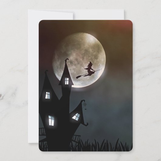 ハローウィンパーティゴシック様式の魔女とハ幽霊のよく出るウス 招待状 (裏面)