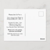 ハローウィンパーティゴシック白黒招待状 ポストカード (裏面)