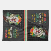 ハローウィンパーティサーカスピエロコラーカーニバルカスタム キッチンタオル (横)