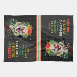 ハローウィンパーティサーカスピエロコラーカーニバルカスタム キッチンタオル