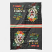 ハローウィンパーティサーカスピエロコラーカーニバルカスタム キッチンタオル (縦)