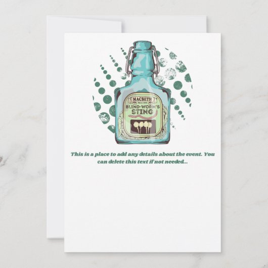 ハローウィンパーティシェイクスピア・マクベス 案内状 (裏面)