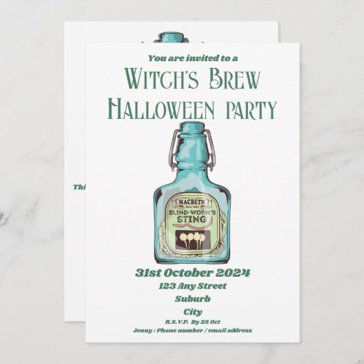 ハローウィンパーティシェイクスピア・マクベス 案内状 (正面/裏面)