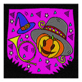 ハローウィンパーティジャック・オランタンと紫のブグル ポスター (正面)