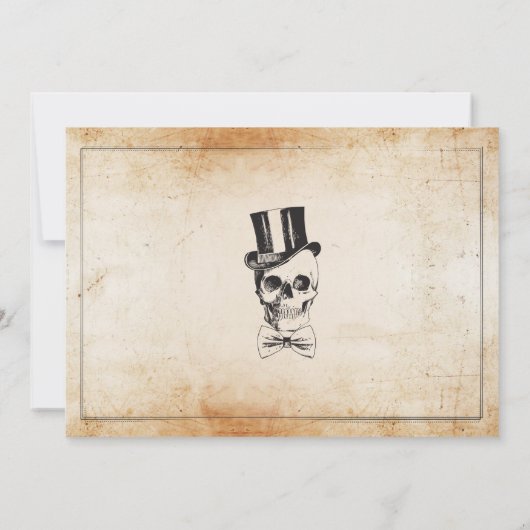 ハローウィンパーティスカルトップハットボウタイスプック招待状 招待状 (裏面)