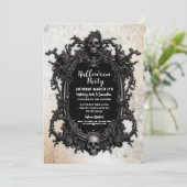 ハローウィンパーティスカルフレームゴシック誕生日 招待状 (スタンド正面)