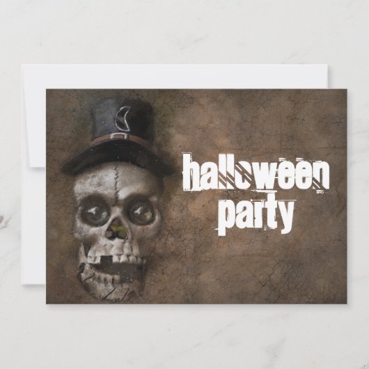 ハローウィンパーティスカル招待状 パーソナライズされた 招待状 (正面)
