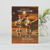 ハローウィンパーティスケルトンミュージシャン 招待状 (スタンド正面)