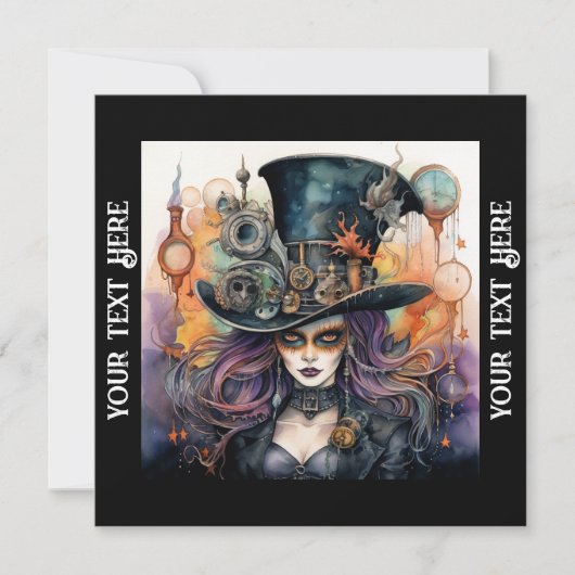 ハローウィンパーティスチームパンク 招待状 (正面)