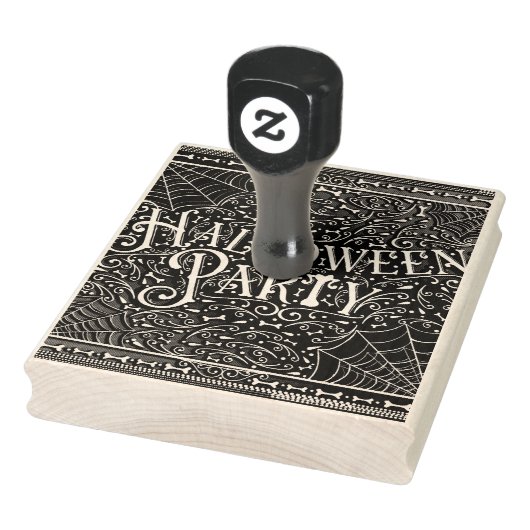 ハローウィンパーティスパイダーウェブ&ボーン白黒 ラバースタンプ (スタンプ)