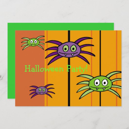 ハローウィンパーティスパイダーズ招待状 招待状 (正面/裏面)