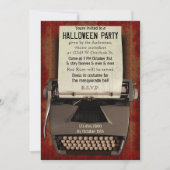 ハローウィンパーティタイプライター恐ろしいホラーアダルト 招待状 (正面)