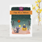 ハローウィンパーティタイムカ子供へード カード (黄色い花)