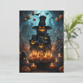 ハローウィンパーティダーククリープンプキンズこうもりクモ 招待状 (スタンド正面)