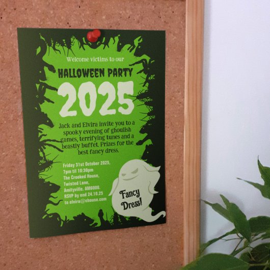 ハローウィンパーティダークグリーンラット怖い這い 招待状