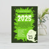 ハローウィンパーティダークグリーンラット怖い這い 招待状 (スタンド正面)