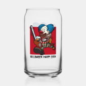 ハローウィンパーティチェインソーピエロを変更 ガラス缶 (正面)