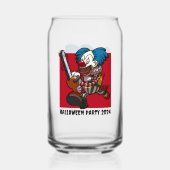 ハローウィンパーティチェインソーピエロを変更 ガラス缶 (裏面)