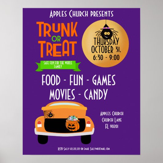 ハローウィンパーティテーマイベント幹または治療 ポスター (正面)