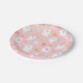 ハローウィンパーティデコールピンク幽霊 ペーパープレート (アングル)