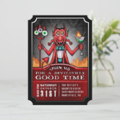 ハローウィンパーティデヴィリッシュグッドタイムおもしろい招待状 招待状 (スタンド正面)