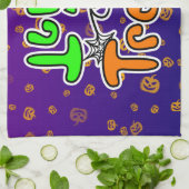 ハローウィンパーティトリックまたは治療 キッチンタオル (折り畳み)