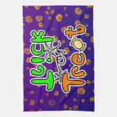 ハローウィンパーティトリックまたは治療 キッチンタオル (縦)