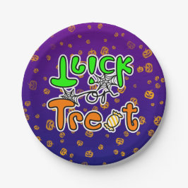 ハローウィンパーティトリックまたは治療 ペーパープレート