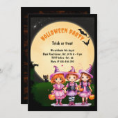 ハローウィンパーティトリックまたは治療 招待状 (正面/裏面)