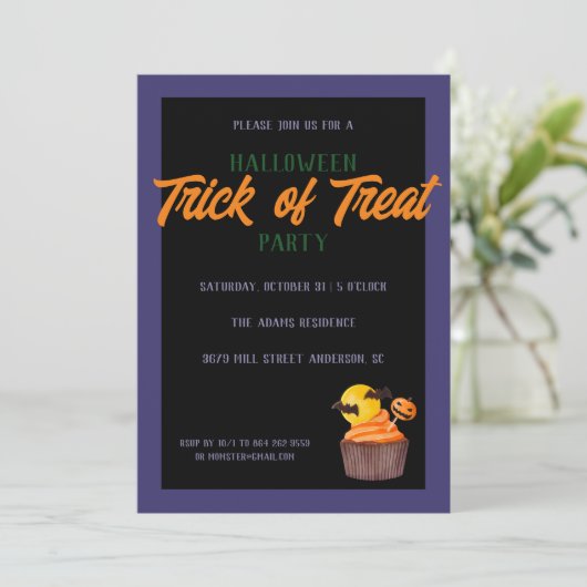 ハローウィンパーティトリートカワイイかわいいスイーツ 招待状 (スタンド正面)
