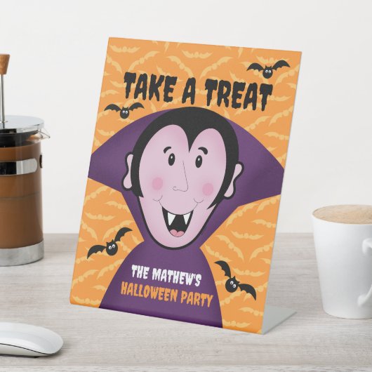 ハローウィンパーティドラキュラこうもりヴァンパイアキュート 台座サイン (インサイチュ)