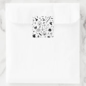 ハローウィンパーティドードル模様 スクエアシール (バッグ)